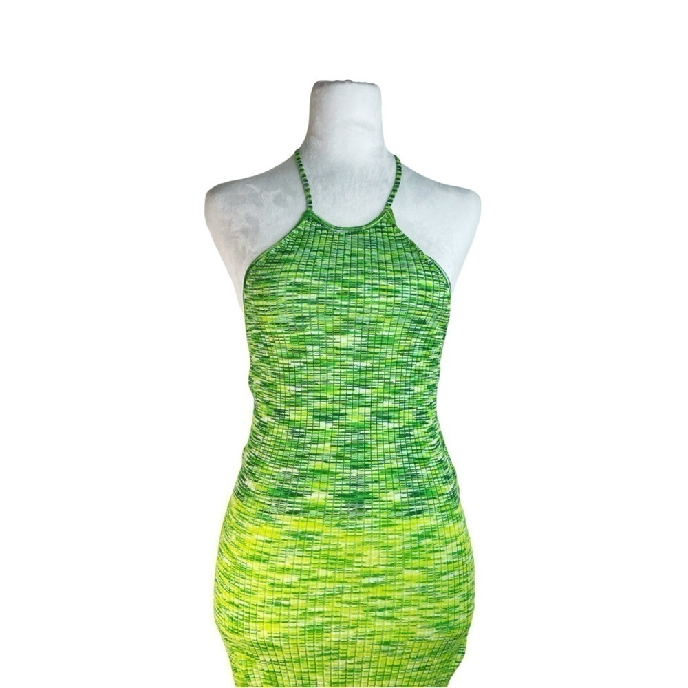 ALANI NOELLE FUTURE COLLECTIVE Women’s Neon Green Tank MIDI Dress Open Back S